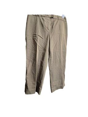Alfani Womens Khaki Crop Pants Straight-Leg Size 10 Petite JJ4278